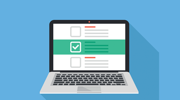 Tegning af pc og sprogtest